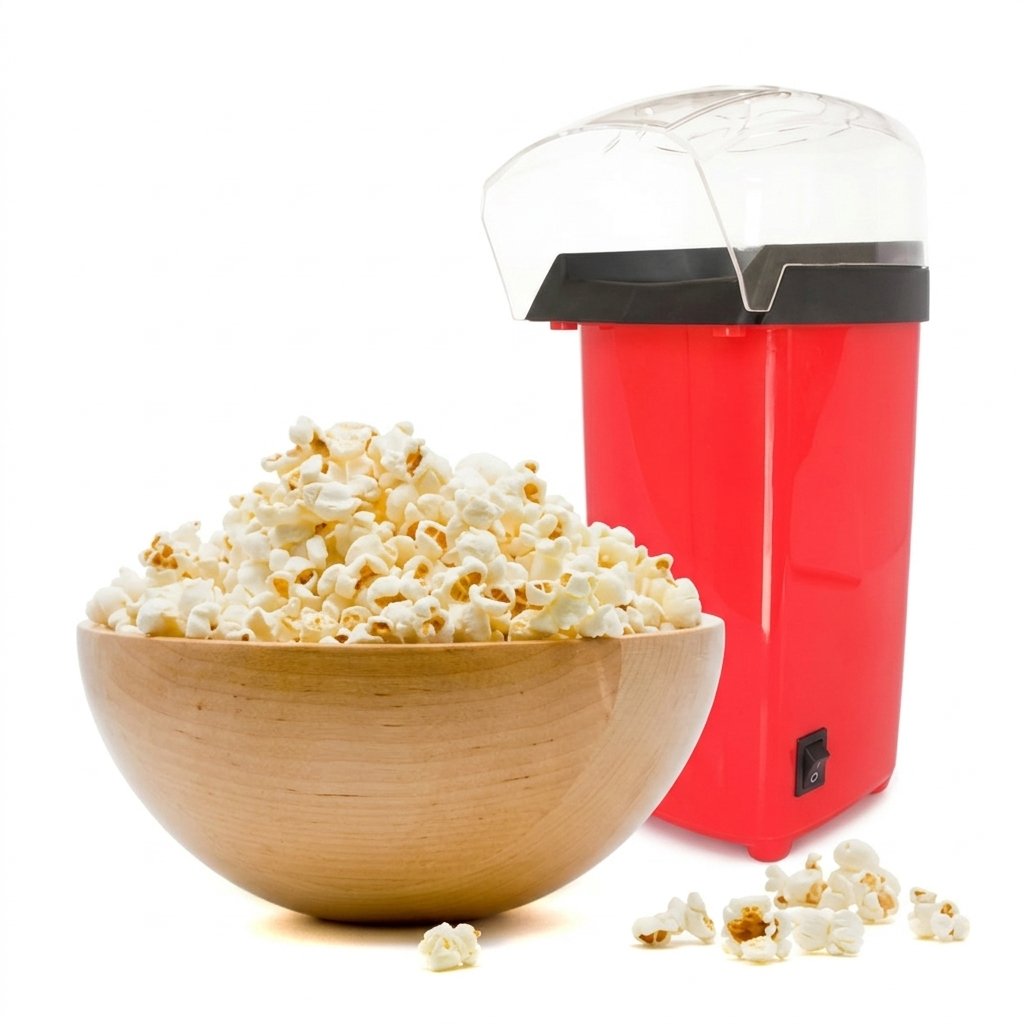 Minijoy 1200W Oil-Free Hot Air Popcorn Maker - Healthy Snack Maker for Home, Office & Movie Night